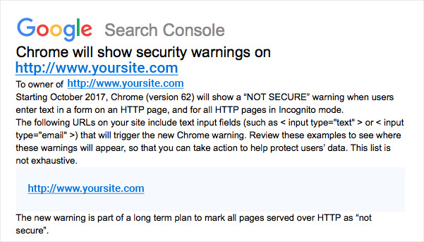 Not Secure SSL Warning